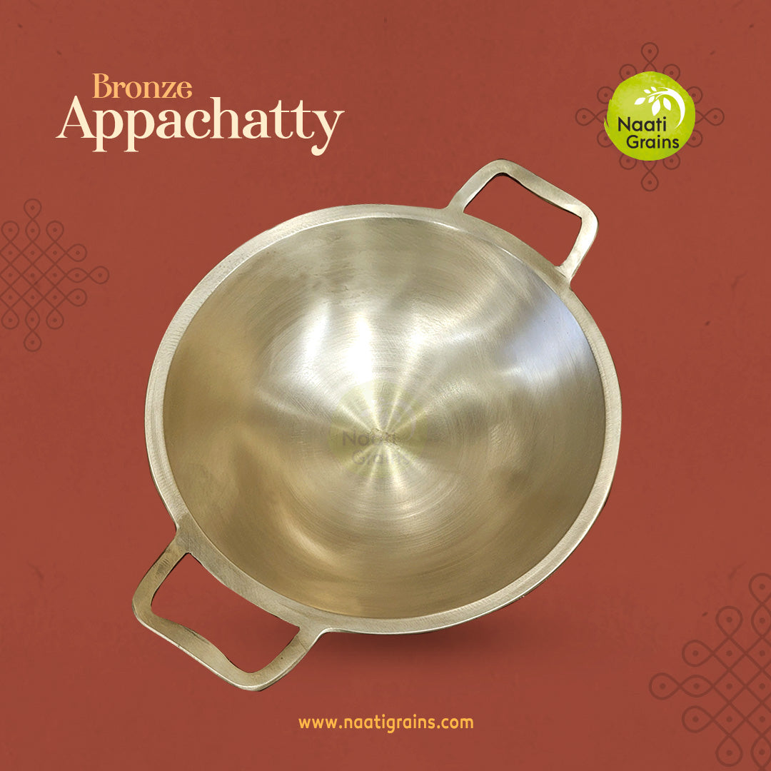 Virgin Kansa Bronze Appa Chatty Appam Pan 78% Copper 22% Tin Vengalam Kanchu