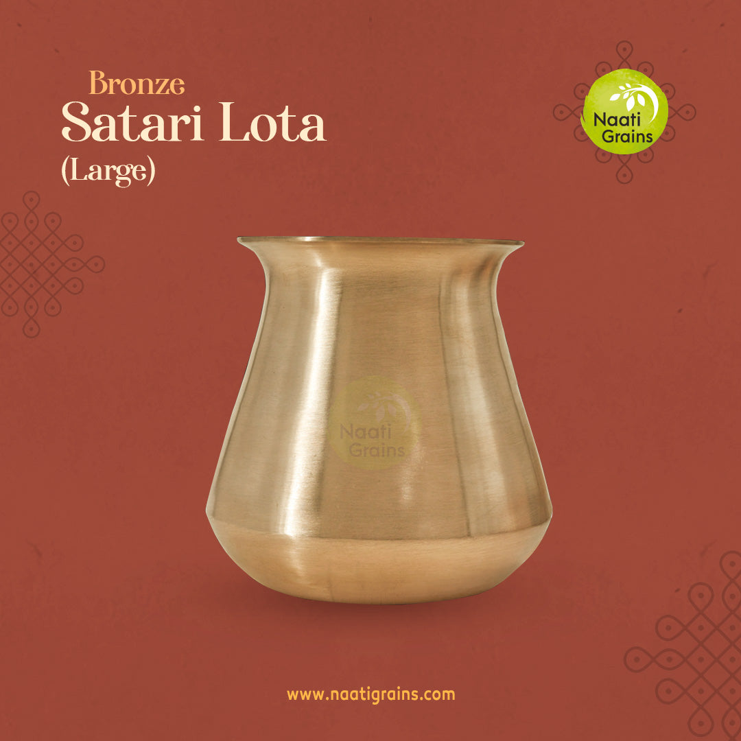 Virgin Kansa Bronze Satari Lota (Large) | 78% Copper & 22% Tin | Vengalam / Kanchu