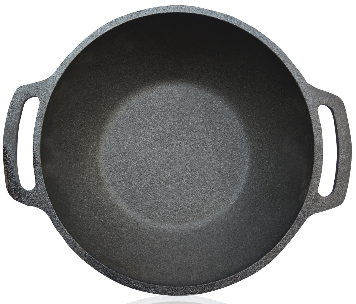 Cast Iron Large Kadai 10 inch ( Preseasoned Ready to Use / Smooth Finish ) 3 Litre