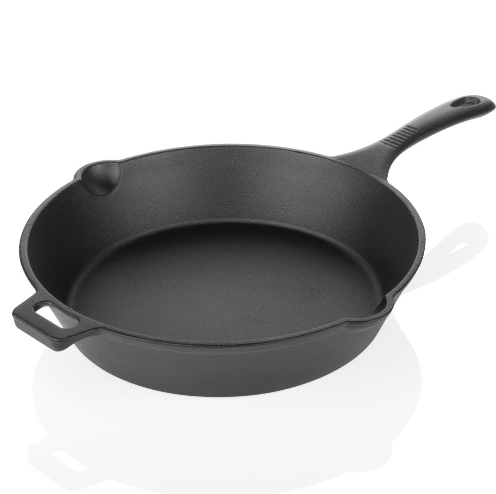 Smooth Cast Iron Skillet Pan 10 inch ( Pre Seasoned Ready to Use Induction Friendly Shell Molded )