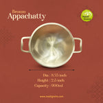 Virgin Kansa Bronze Appa Chatty Appam Pan 78% Copper 22% Tin Vengalam Kanchu