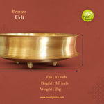 Virgin Kansa Bronze Kerala Uruli 10 Inch | 78% Copper & 22% Tin | Vengalam / Kanchu