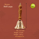 Virgin Kansa Bronze Pooja Bell Large 3.5 Inch | 78% Copper & 22% Tin | Vengalam / Kanchu | Traditional Pooja Bell