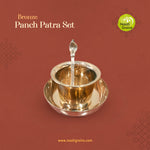 Virgin Kansa Bronze Panch Patra Set with Uddharani & Plate | 78% Copper & 22% Tin | Vengalam / Kanchu
