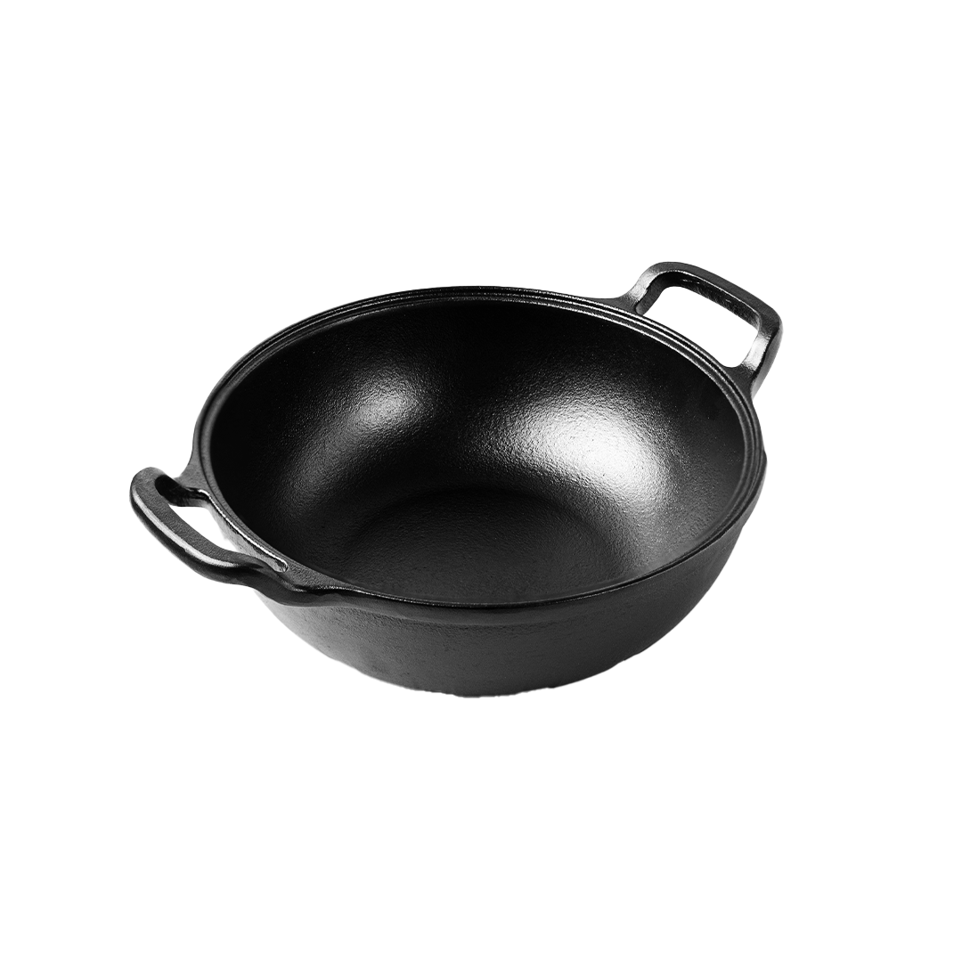 Premium Cast Iron Kadai 7.8 inch ( Pre Seasoned Ready to Use Induction Friendly )