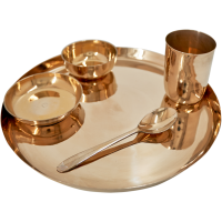 Bronze Thali Set - 11 inch (Thick Model) ( Bronze / Kansa / Vengalam / Kanchu - Traditionally Handcrafted )