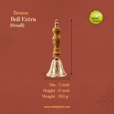 Virgin Kansa Bronze Pooja Bell Extra Small 2 Inch | 78% Copper & 22% Tin | Vengalam / Kanchu | Traditional Pooja Bell