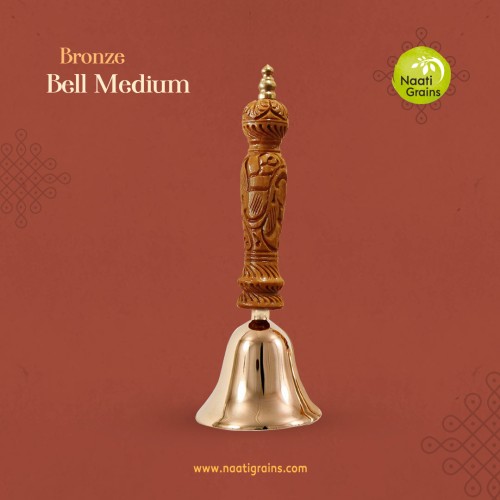 Virgin Kansa Bronze Pooja Bell Medium 3 Inch | 78% Copper & 22% Tin | Vengalam / Kanchu | Traditional Pooja Bell