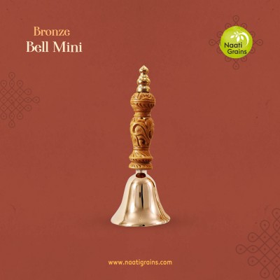 Virgin Kansa Bronze Pooja Bell Mini 1.5 Inch | 78% Copper & 22% Tin | Vengalam / Kanchu | Traditional Pooja Bell