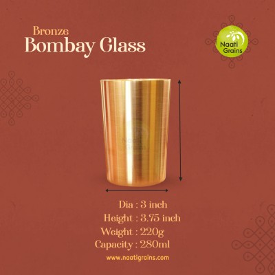 Virgin Kansa Bronze Bombay Glass | 78% Copper & 22% Tin | Vengalam / Kanchu | Traditional Bronze Drinking Glass