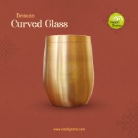 Virgin Kansa Bronze Curved Glass | 78% Copper & 22% Tin | Vengalam / Kanchu | Traditional Bronze Drinking Glass