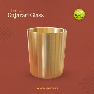 Virgin Kansa Bronze Gujarati Glass | 78% Copper & 22% Tin | Traditional Bronze Drinking Glass | Vengalam / Kanchu