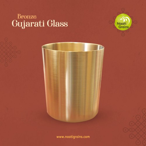 Virgin Kansa Bronze Gujarati Glass | 78% Copper & 22% Tin | Traditional Bronze Drinking Glass | Vengalam / Kanchu