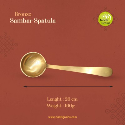 Virgin Kansa Bronze Sambar Spatula | 78% Copper & 22% Tin | Traditional Bronze Serving Ladle | Vengalam / Kanchu