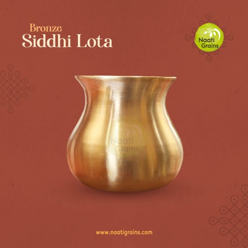 Virgin Kansa Bronze Siddhi Lota | 78% Copper & 22% Tin | Vengalam / Kanchu | Traditional Bronze Pooja & Drinking Lota