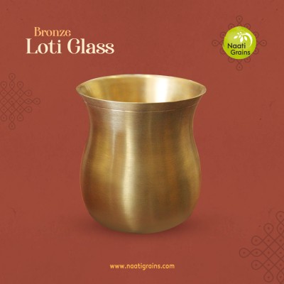 Virgin Kansa Bronze Loti Glass | 78% Copper & 22% Tin | Vengalam / Kanchu | Traditional Bronze Drinking Glass