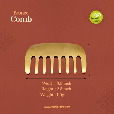 Virgin Kansa Bronze Comb / Comb Massager | 78% Copper & 22% Tin | Vengalam / Kanchu