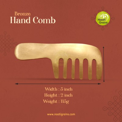 Virgin Kansa Bronze Hand Comb / Comb Massager | 78% Copper & 22% Tin | Vengalam / Kanchu