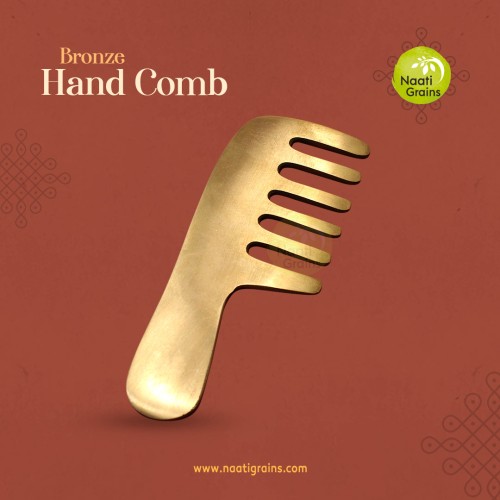 Virgin Kansa Bronze Hand Comb / Comb Massager | 78% Copper & 22% Tin | Vengalam / Kanchu