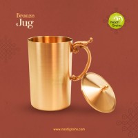 Virgin Kansa Bronze Jug with Lid | 78% Copper & 22% Tin | Vengalam / Kanchu