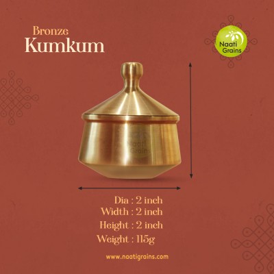 Virgin Kansa Bronze Kumkum / Chandan Handi | Kunguma Chimil | 78% Copper & 22% Tin | Vengalam / Kanchu