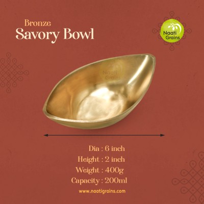 Virgin Kansa Bronze Savory Bowl | Boat Handi | 78% Copper & 22% Tin | Vengalam / Kanchu
