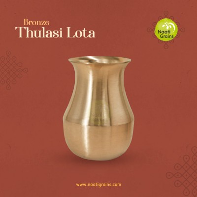 Virgin Kansa Bronze Thulasi Lota | 78% Copper & 22% Tin | Vengalam / Kanchu
