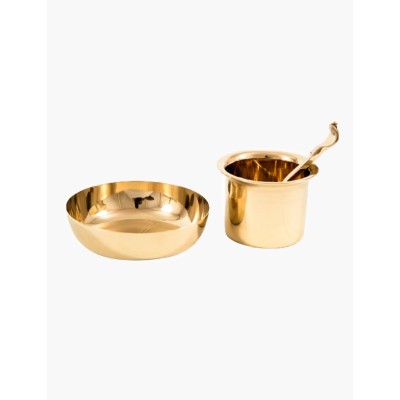 Bronze Panch Patra Set ( Pure Kansa - Traditionally Handcrafted )