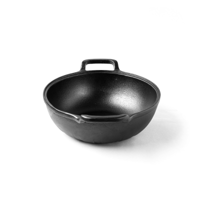 Ultra Smooth Cast Iron Kadai  8.6 inch ( Pre Seasoned Ready to Use Induction Friendly )