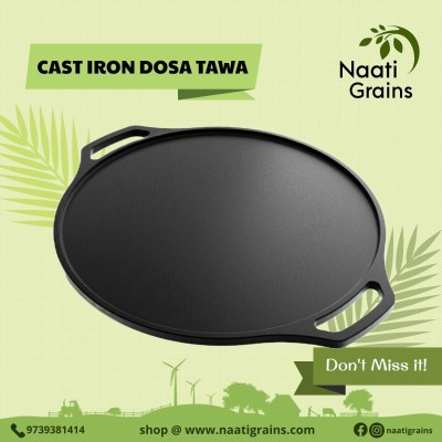 Ultra Smooth Cast Iron Dosa Tawa 12 inch ( Pre Seasoned Ready to Use Induction Friendly )