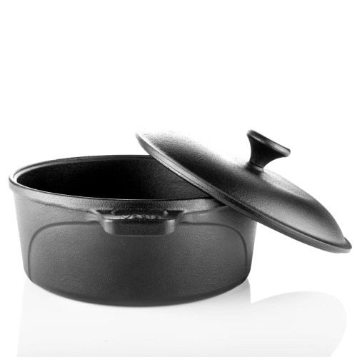 Ultra Smooth Cast Iron Dutch Oven 9.4 inch with Lid ( Pre Seasoned Ready to Use Induction Friendly )