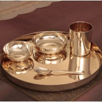 Bronze Thali Set - 11 inch ( Bronze / Kansa / Vengalam / Kanchu - Traditionally Handcrafted )