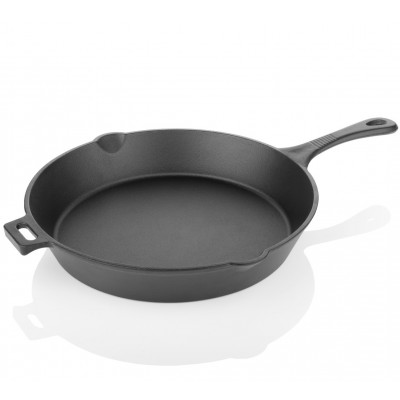 Cast Iron Skillet Pan 12 inch ( Pre Seasoned Ready to Use Induction Friendly Shell Molded )