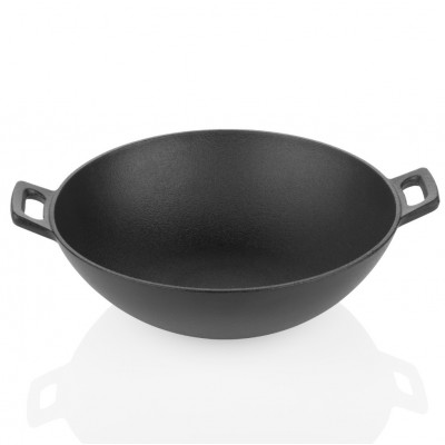 Cast Iron Smooth Kadai 9.5 inch ( Pre Seasoned Ready to Use Induction Friendly )